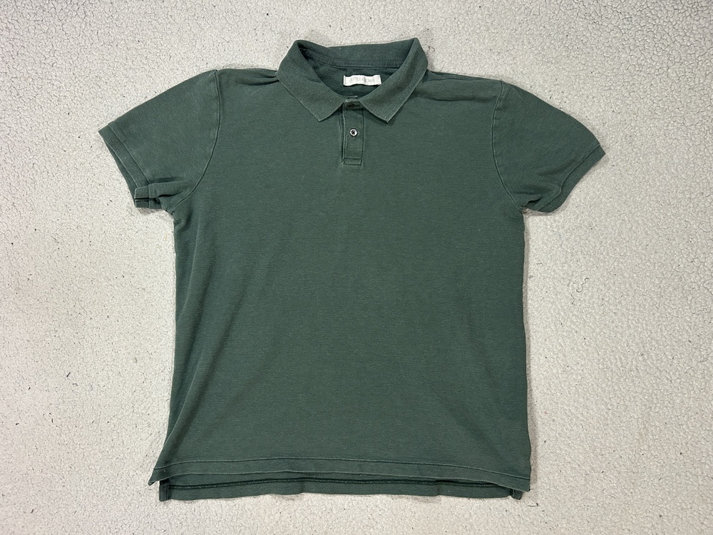 Outerknown Polo Shirt Mens Large Green Hemp Organic Cotton Casual Soft